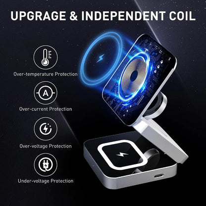 30W 3 In 1 Magnetic Wireless Charger Stand